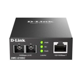 Convertidor de medios monomodo 100/1000 base-t a 1000 base-lx (sc) 10km power 5v