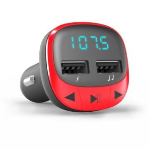 Cargador de coche y transmisor por fm energy sistem color rojo 2 tomas usb tipo a
