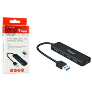 Hub usb 3.2 equip life a 4 puertos usb 3.2 incluye adaptador usb-c