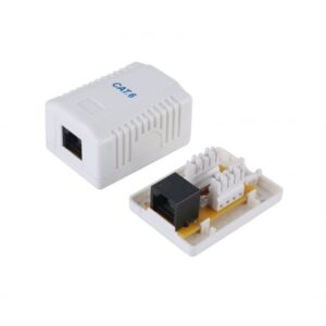 Roseta de superficie categoria 6 1 hembra rj45 color blanco