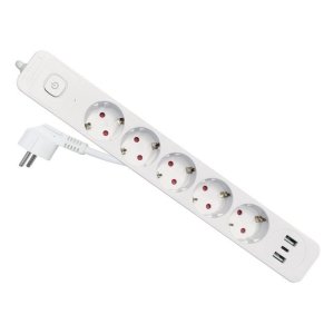 Regleta alimentacion equip 245555 5 tomas schuko 2xusb-a 1xusb-c color blanco