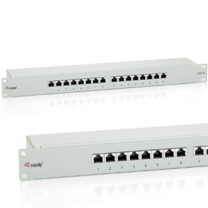 Patch panel 16 puertos categoria 6 apantallado color gris claro