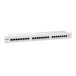 Patch panel 24 puertos categoria 6 apantallado color gris claro