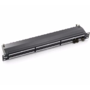 Patch panel 24 puertos categoria 6a apantallado premium color gris claro