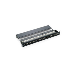 Patch panel 24 puertos categoria 5e apantallado (ral7035)