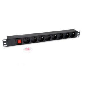 Regleta alimentacion rack 19" 1u 8 tomas  modelo frances con interruptor