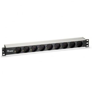 Regleta alimentacion aluminio rack 19" 1u 9 tomas