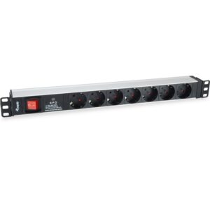 Regleta alimentacion rack 19" 1u 7 tomas con interruptor y protector sobretension
