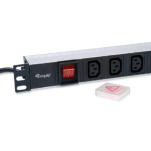 Regleta alimentacion aluminio rack 19" 1u 8 tomas tipo iec c13 con interruptor cable 1.8m