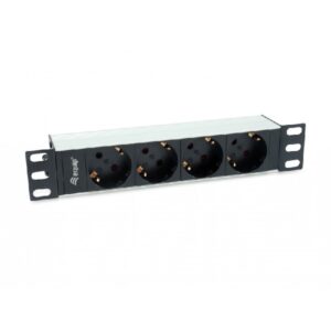 Regleta alimentacion aluminio rack 10" 1u 4 tomas tipo shucko euro cable 1.5m