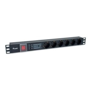 Regleta alimentacion aluminio rack 19" 1u 6 tomas  con interruptor  proteccion de voltaje y filtro