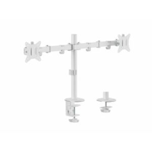 Soporte de mesa equip 650167 para 2 pantallas 17"-32" brazo inclinable y giratorio 360 color blanco