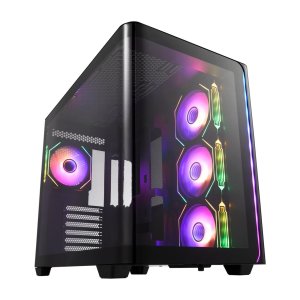 Caja atx fsp m580 cristal templado curvo back-connect 4xargb disipador max 160mm gpu max 445mm negro