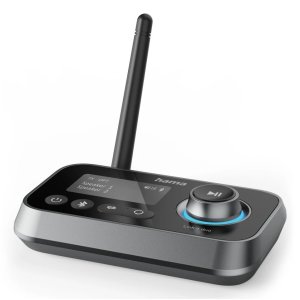 Adaptador bluetooth hama link.it duo transmisor receptor  jack 3.5mm usb-c 1m lcd controles