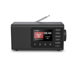 Radio digital con altavoz hama dr1001 fm/dab+ bt pantalla 4.3" 5w reloj despertador negro