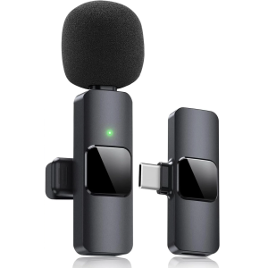 Microfono home tech dk-4645 smart wireless gadget usb-c omnidireccional pinza negro