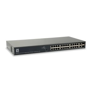 Switch semigestionable level one gep-2651 26p 24xgb poe 2xgb rj45/sfp 185w carcasa metalica