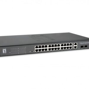 Switch level one gep-2841 poe websmart 24p 10/100/1000 poe 375w + 2 uplink sfp + 2 uplink rj45