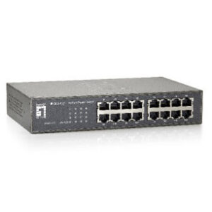 Switch level one no gestion 16p 10/100/1000 mini con kit montaje rack 19"