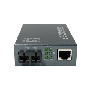 Conversor de medios gigabit levelone  rj45 a sc, poe pse monomodo 1310nm 20km gvt-2014