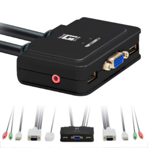Conmutador automatico level one v/t/m 1a2 cpus usb con audio cables incluidos