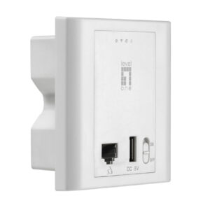 Punto de acceso interior wifi level one wap-6221 300n poe para montaje en pared caja 86mmx86mm puert