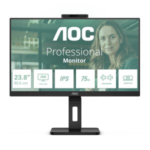 Monitor 24" dp hdmi aoc 24p3qw ips fhd 75hz 1ms altavoz webcam hub usb negro