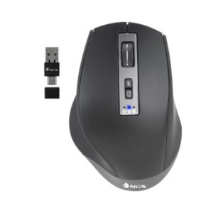 Mouse ngs inalambrico multidispositivo bluetooth laser recargable 2.4ghz (usb-a + usb-c) + bt4.0 + b