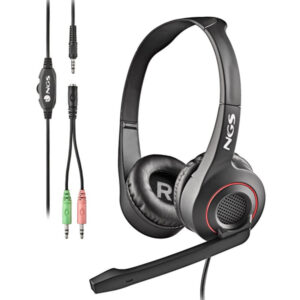 Headset ngs msx10 pro estereo 20hz/105db jack 3.5+adaptador doble ne