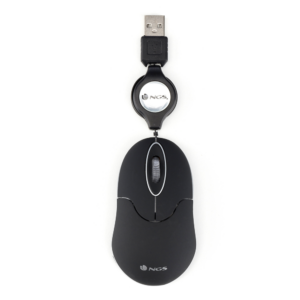 Mouse ngs negro para port?til con cable retr?ctil ngs sin black