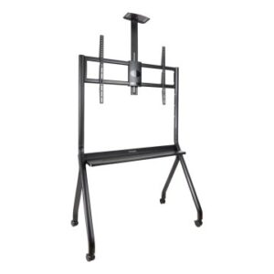 Soporte de suelo con ruedas tooq fs20208m-b para pantalla 55-100" max 120kg doble bandeja ajustable