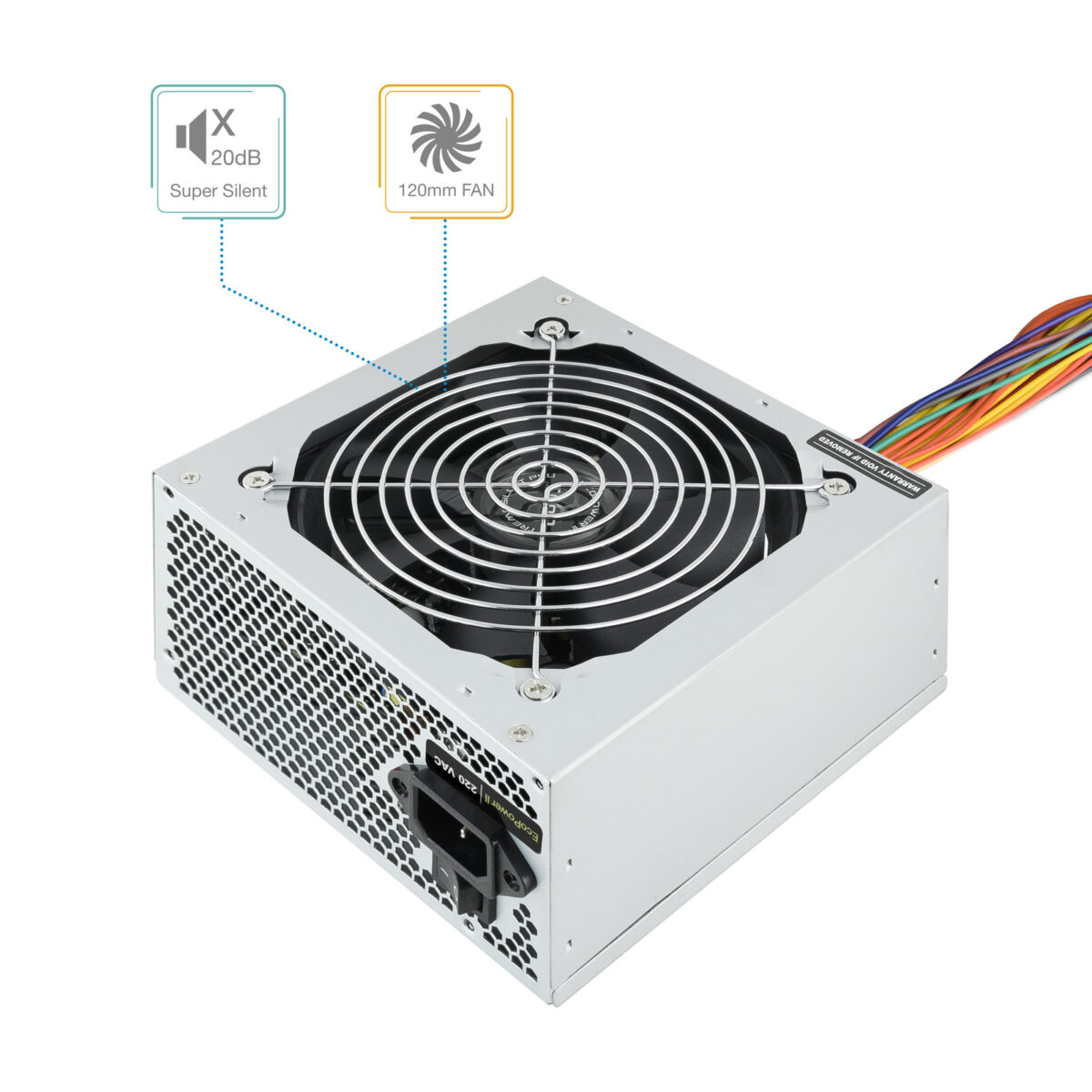 Fuente de alimentacion tooq 500w tqep-500sse fan 12cm 4 sata/2 molex cable alimentaci?n desti
