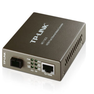 Convertidor fibra tp-link mc112cs rj45 eth a fibra monomodo sc tx:1310nm, rx:1550nm fullduplex hasta