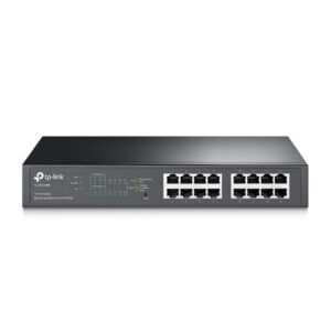 Switch semigestionable tp-link sg1016pe 16p (con 8p poe+) carcasa metalica giga 19" rack