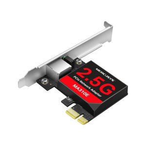 Tarjeta de red pcie 2.5gbps mercusys ma310e incluye soporte estandar y de perfil bajo