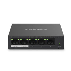 Switch no gestionable mercusys ms105gp 5p 1x1gb 4x1gb poe+ 65w metalico negro