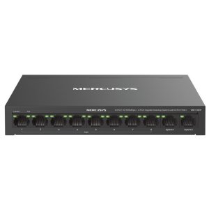Switch poe+ no gestionable mercusys ms110cp 10p 8xrj45 100mbps poe+ 2xgbps 65w 250m