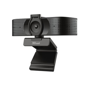 Webcam trust teza 4k uhd 30fps usb2.0 2m fov 74? mic. dual autofocus tapa priv. negro 24280