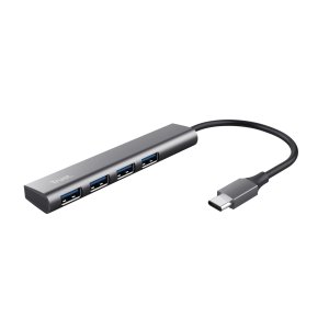 Hub usb trust halyx usb-c a 4xusb-a 3.2 gen1 gris