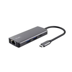 1xhhub usb-c trust dalyx 6 en 1 aluminio hdmi 4k 2xusb-a 3.2 1xusb-c pd 100w