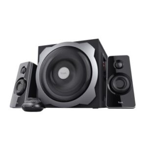 Altavoces 2.1 trust tytan subwoofer de madera, mando a distancia potencia salida 60w rms negro*