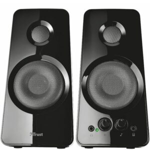 Altavoces 2.0 trust 2.0 tytan 18w rms 36w max autoalimentado usb conexion frontal auriculares negro