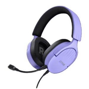 Headset trust gaming gxt 489 morado fayzo 25301 microfono desmontable plegable cable trenzado 1,2m j