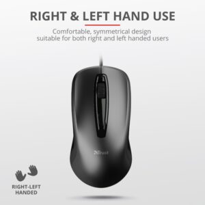 Mouse trust carve usb 3 botones y rueda desplazamiento 1200dpi color negro 23733
