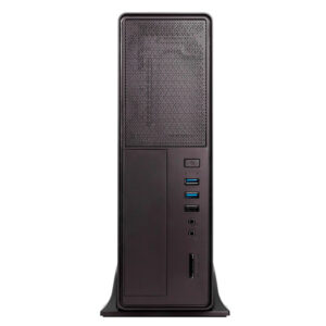 Caja microatx slim unyka matx uk2010 permite posicion horizontal o vertical color negro con fuente s