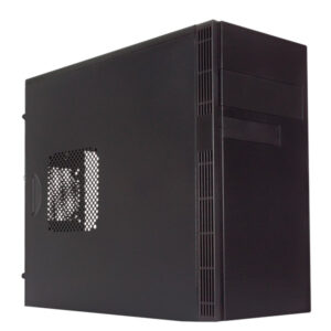 Caja microatx unykach grey rain evo color negro frontal cepillado con regillas laterales usb 2.0 y