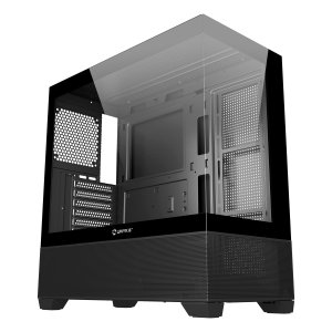 Caja atx unyka revelat gaming black frontal y lateral de vidrio templado 2usb3,0 1usb-c gen2