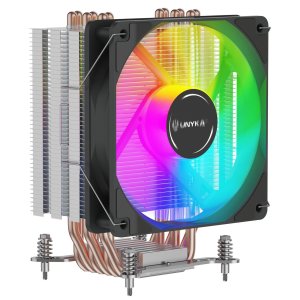Ventilador con disipador para cpu unyka unycool h60 argb 9 aspas 120mm compatible todo intel + am4