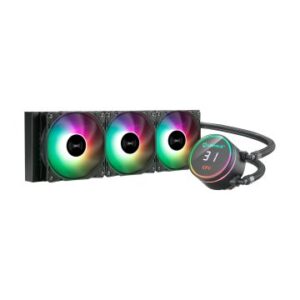 Sistema de refrigeracion liquida unyka uk353101 aquastorm 360 negro 3x vent. 120mm 1800 rpm argb dis