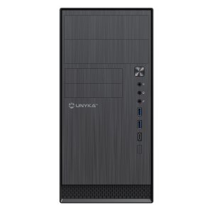Caja microatx unyka aero c12 frontal aluminio cepillado usb3,0 usb-c color negro sin f.a uk52110v2